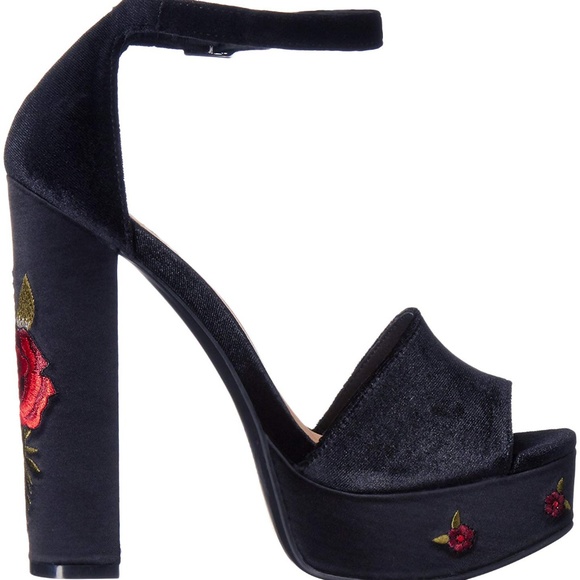 Chinese Laundry Ariana Velvet Black Platform - Picture 2 of 3